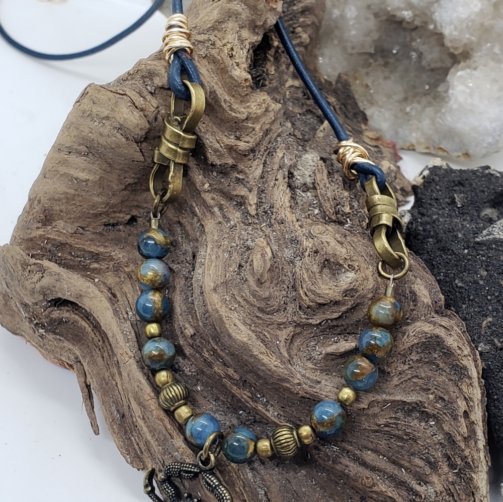 Impression Jasper Beaded Crab Necklace